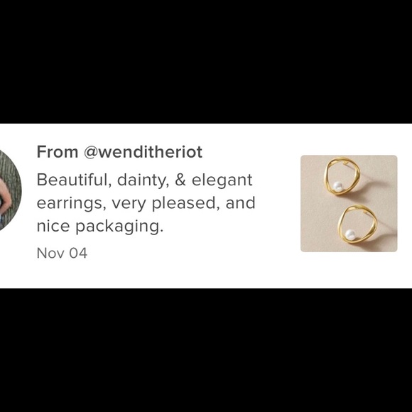 LAST PAIR! Gold Hoop minimalist Pearl studs huggies - Picture 2 of 9